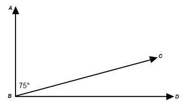 If Angle A B D is a right angle, which is the measure of Angle C B D?