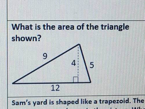 What is the area of the triangle shown? (needing step by step please! ☆)