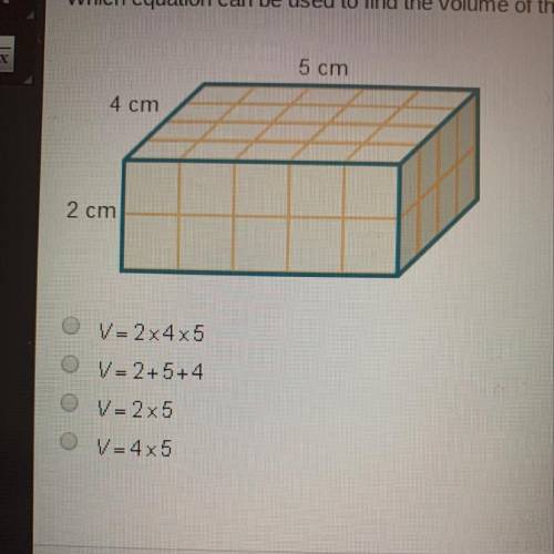 Which equation can be used to find the volume of this solid?