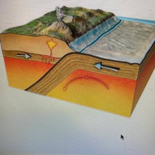 What type of plate boundary is illustrated in the image?