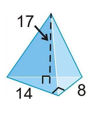 What is the volume of the pyramid shown, in cubic units? Round to the nearest whole number if necess