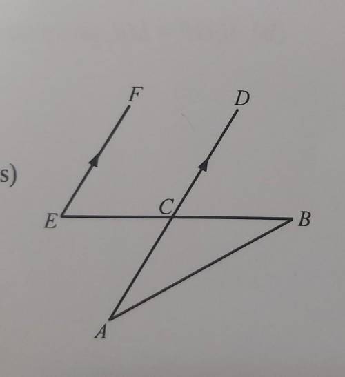 In the figure, ACD and ECB are straight lines and EF || AD. Ifangle FEC = 2 angle CAB, prove that tr
