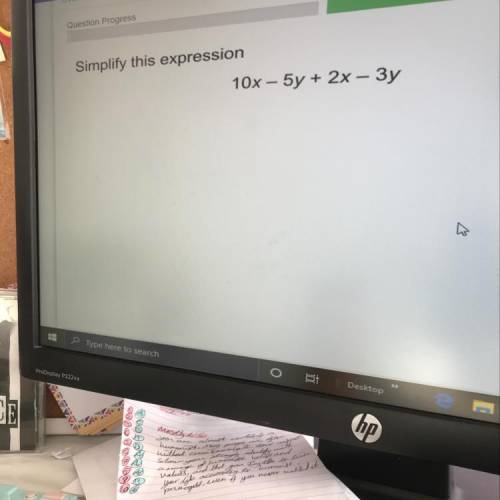 Simplify this expression 10x-5y+2x-3y