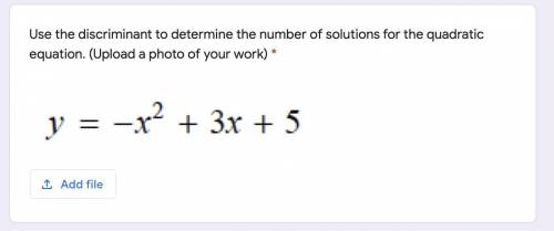 Use the discriminant to determine the number of solutions for the quadratic equation.