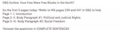 How Free Were Free Blacks in the North?MUST HAVE COMPLETE SENTENCESHAVE PARAGRAPHS
