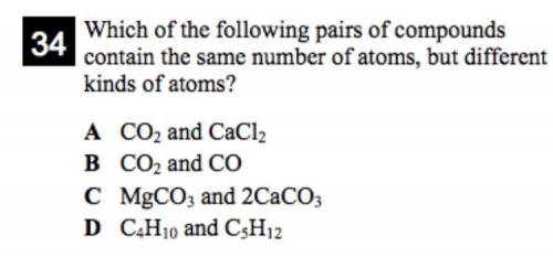 Which of the following pairs of compounds contain the same number of atoms, but different kinds of a