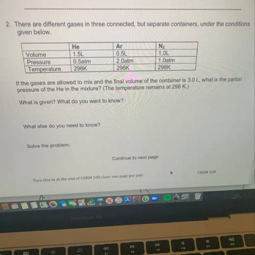 Solve for partial pressure.