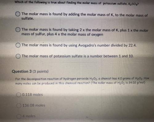 Please help with these two chemistry questions. Image attached.