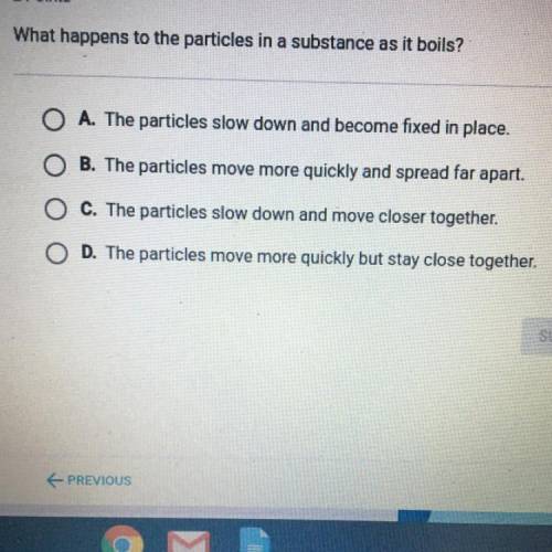 What happens to the particles in a substance as it boils?