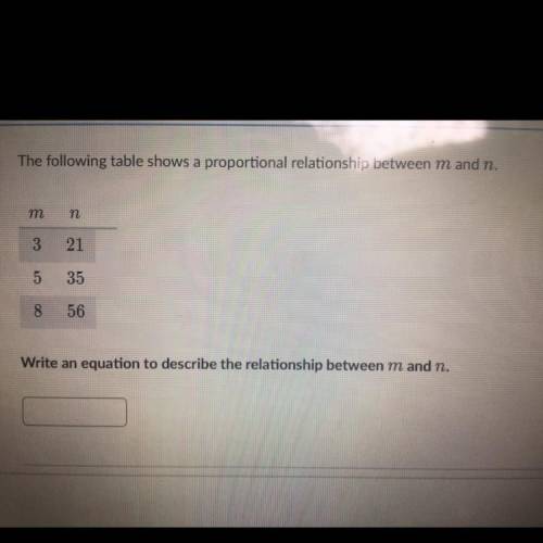 Write a equation to describe the relationship between “m” & “n”