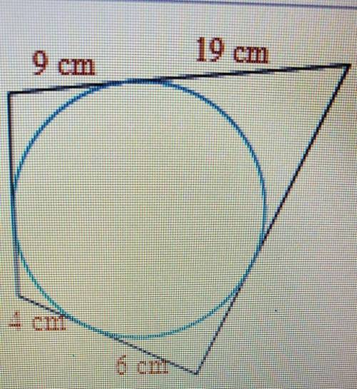 The polygon circumscribes a circle. What is the perimeter of the polygon?The perimeter of the polygo