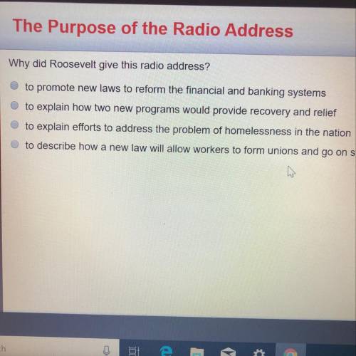 Why did Roosevelt give this radio address