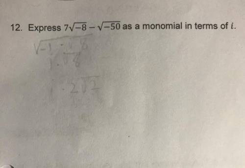 How do I express this equation as a monomial with i?