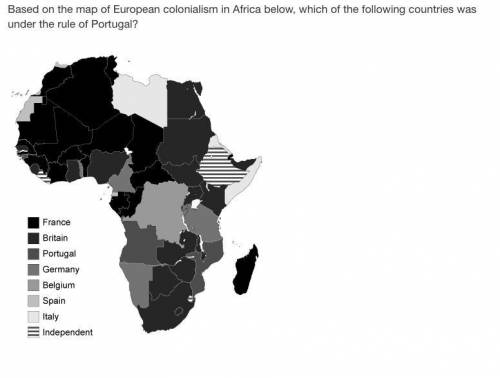 Please help quickplease help quickItem 5Based on the map of European colonialism in Africa below, wh