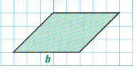 Find the area of the parallelogram using the formula A : bh.
