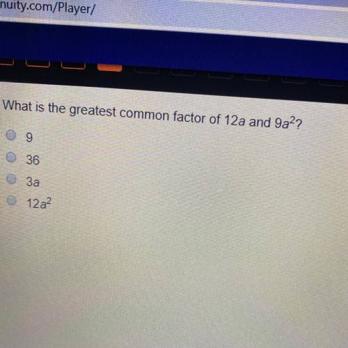What is the greatest common factor of 12a and 9a2