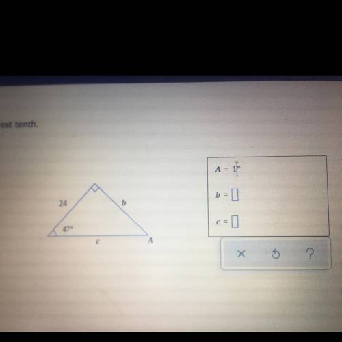 Solve the right triangle round your answer to the nearest tenth