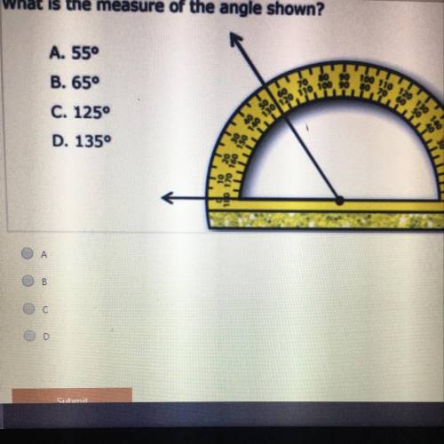 What is the measure of the angle shown ?