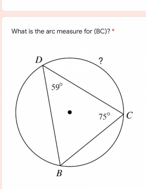 What is the arc measure for (BC)