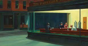 Compare the two paintings, Picasso’s “The Three Musicians and Hopper’s “Nighthawks.” Are there simil