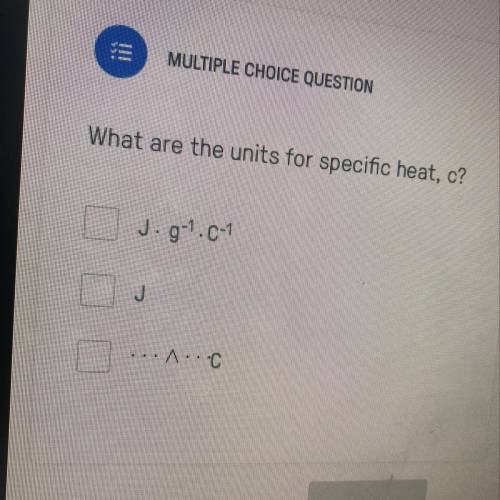 What are the units for specific heat,c?