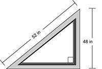 What is the length of the third side of the window frame below? A. 10 inches B. 12 inches C. 16 inch