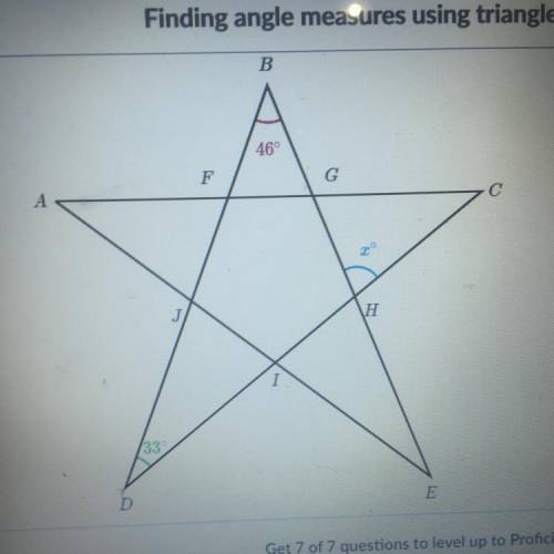 What is the measure of angle X? Can you explain how to get there since I don’t get it.