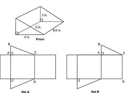 EASY PLESASE HURRY CROWN ADND 45 POINTS Part A: Which is the correct net for the prism? Explain your