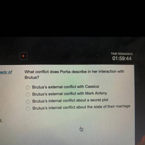 What conflict does Portia describe in her interaction with with Brutus?