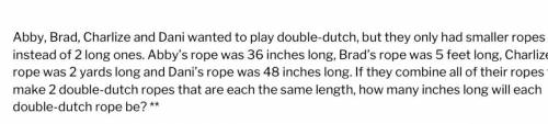 What is the length of each double Dutch?? Please help I will mark you brainiest