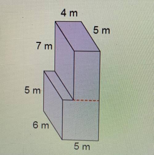 What is the volume of the figure? 116 m3 190 m3 290 m3 390 m3
