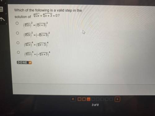 Which of the following is a valid step in the solution?