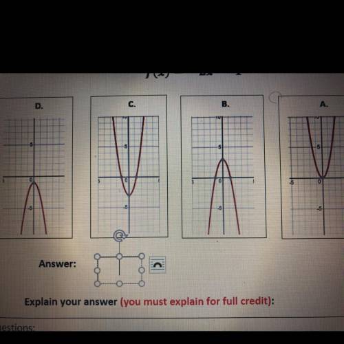 Which graph representative this function Explain your answer  Does this graph have a maximum or mini