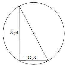 Find the exact circumference of the circle. Question 12 options: 23π yd 34π yd 68π yd 46π yd