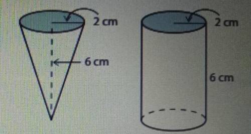The height of the cylinder in the example were 12cm, how would the volumes compare?