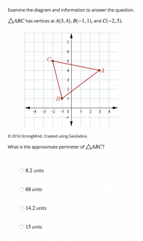 Please help. 3. What is the approximate perimeter of △ABC?
