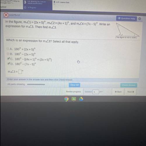 Please help me with the lower part of the question. What is the angle of 3?