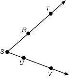 Which is a correct name for the angle shown A. TRS B. SRV C. TRV D. RSV