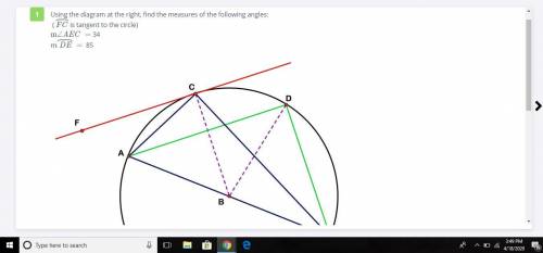 PLEASE HELP, A COUPLE PEOPLE NEED THIS SOLVED PLEASEUsing the diagram at the right, Find the measure