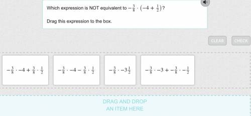 Which expression is NOT equivalent to −3/8·(−4+1/2)? Drag this expression to the box.