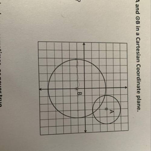 11)How many common tangents do the circles share? 12)What is the distance from point A to point B? 1