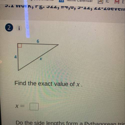 Find the exact value of X