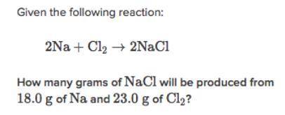 Please help! use what you know of limiting reactants