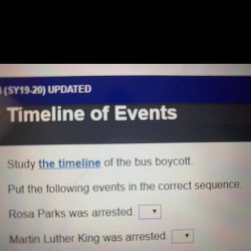 Study the timeline of the bus boycott. Put the following events in the correct sequence.