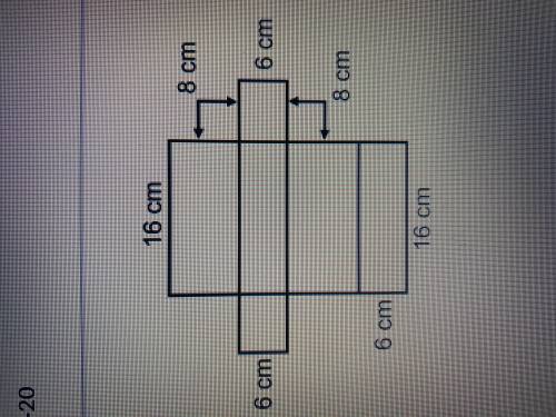 The figure is the net for a rectangular prism. what is the surface area of the rectangular prism rep