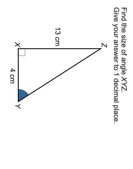 Find the size of angle XYZ give answer in the 1 decimal place