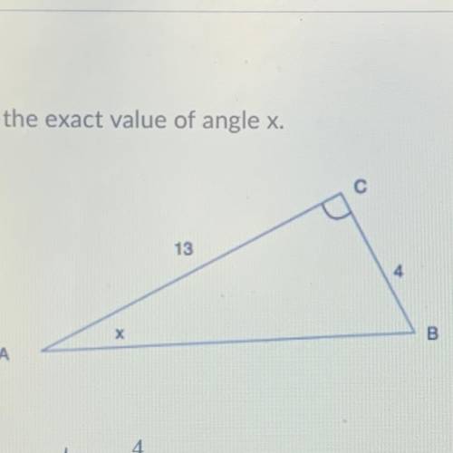 Find the exact value of angle x