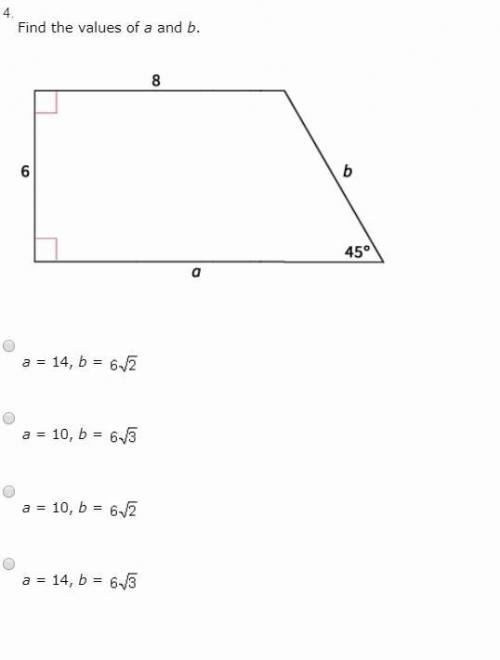 Find the values of a and b.