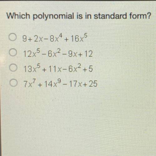 Which polynomial is in standard form