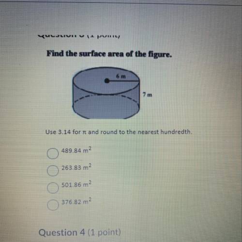 Find the surface area of the figure